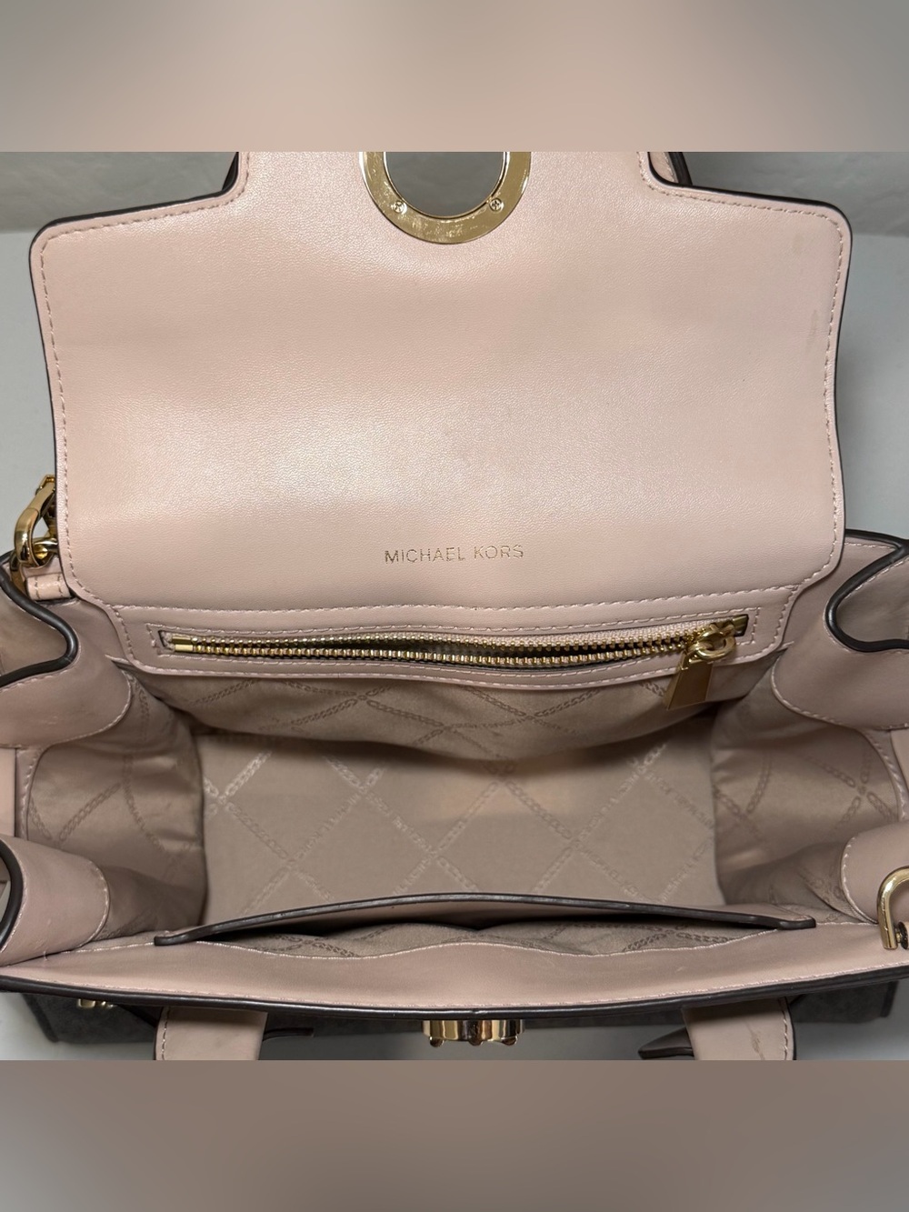 Michael Kors Carmen Medium Logo Belted Satchel - Picture 9 of 11